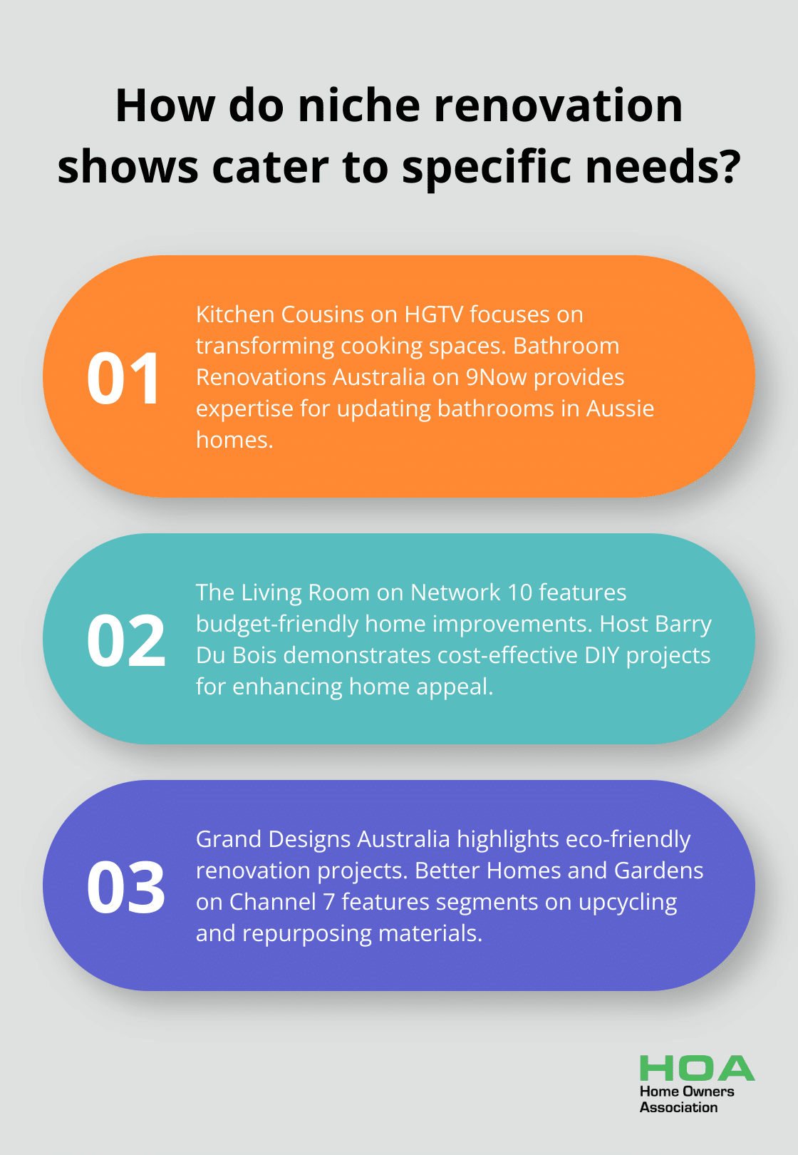 Infographic: How do niche renovation shows cater to specific needs?