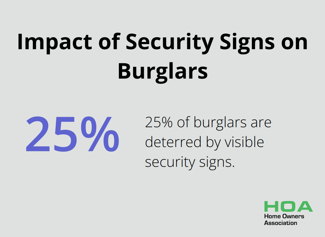 Pie chart showing 25% of burglars are deterred by security signs
