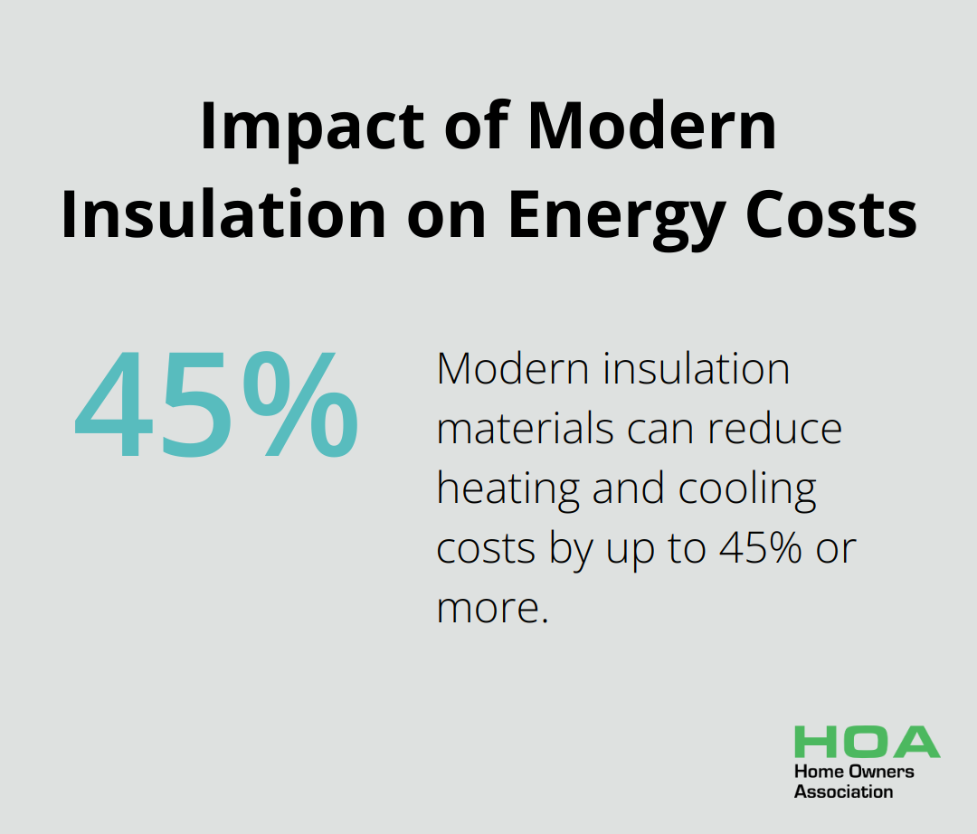 Chart showing that modern insulation materials can reduce heating and cooling costs by up to 45% according to CSIRO