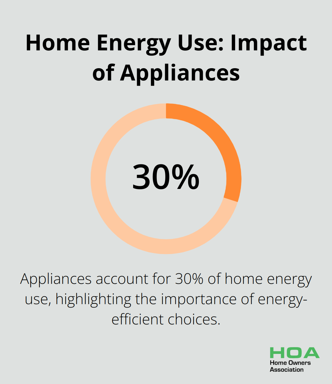 Pie chart showing that appliances account for 30% of home energy use - renovation ideas