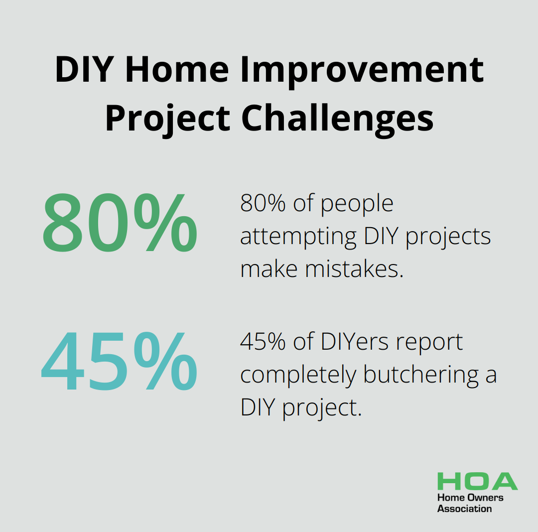 Chart showing 80% of DIYers make mistakes and 45% completely butcher a project - stair renovation ideas