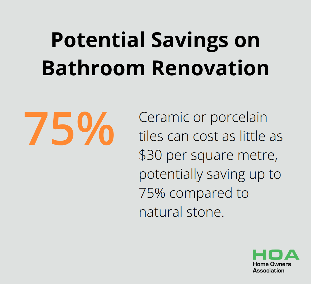 Chart showing potential savings on bathroom renovation costs using budget-friendly materials - budget bathroom renovation ideas