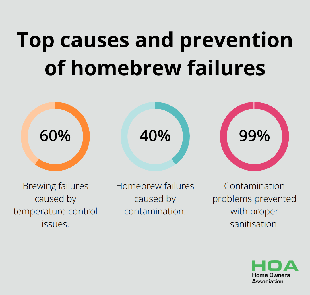 Percentage chart of failure causes and prevention in homebrewing - home brew tips