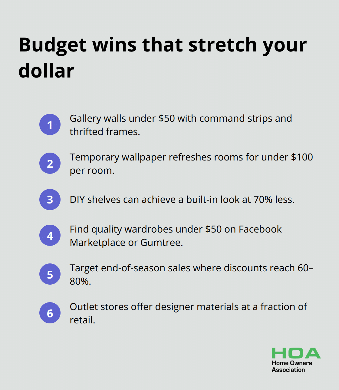 Quick list of cost-saving home decor tactics in Australia