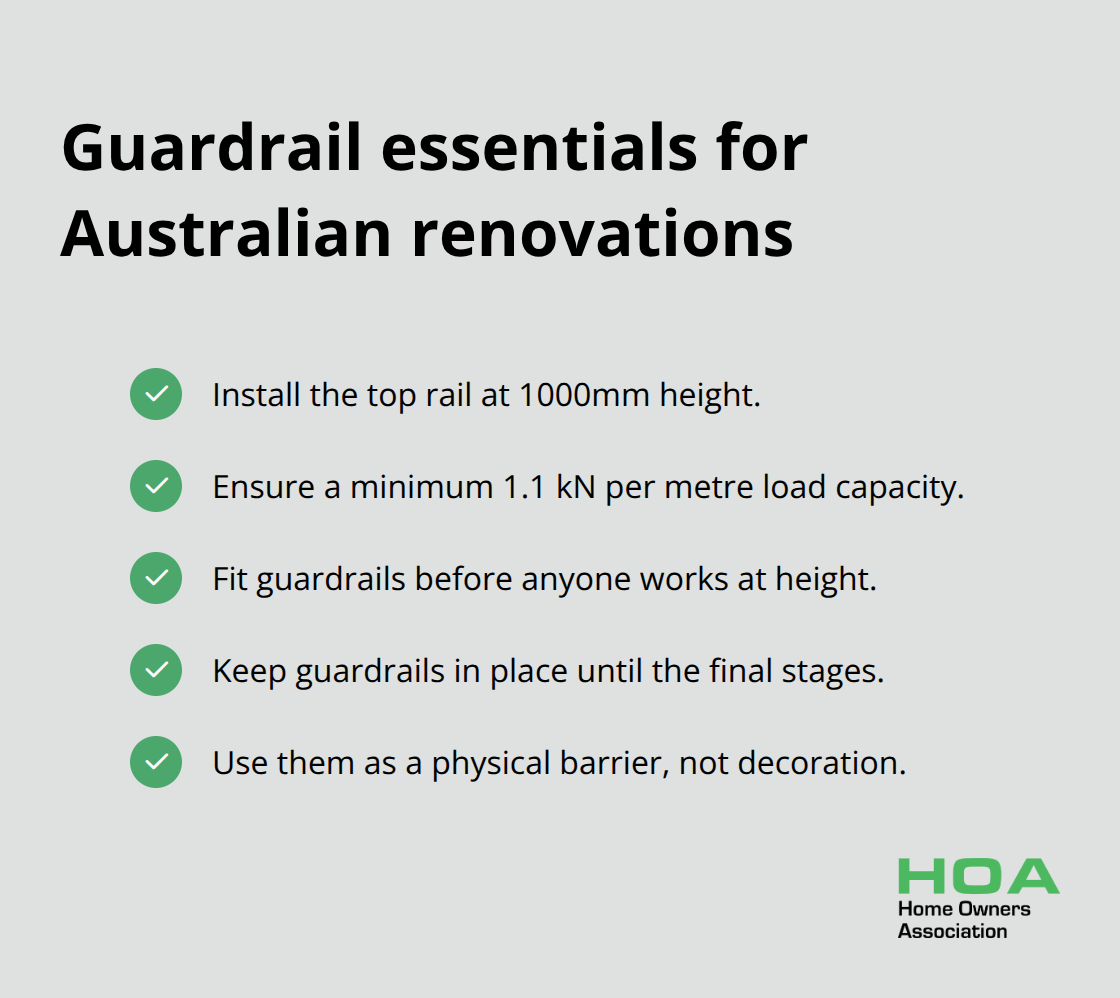 Checklist of key guardrail requirements and practices - Fall protection planning Australia